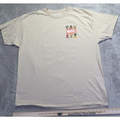 Marvel Comics Avengers Graphic T-Shirt Men’s 2XL Beige Sand Superhero Crew Neck
