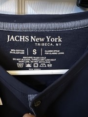 Jachs New York Henley Shirt Mens Small Thermal Waffle Knit Long Sleeve NWT