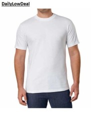 Kirkland Men’s White 100% Cotton Crew Neck T-shirt FREE SHIPPING! 2 OR 6 PACK