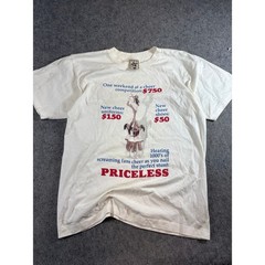 VINTAGE 90s Cheerleader Priceless T Shirt Mens White Graphic Tee USA Medium