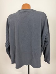 Vintage Waffle-Knit Shirt Men XXL Boxy Distressed Grunge Minimal Navy Midweight