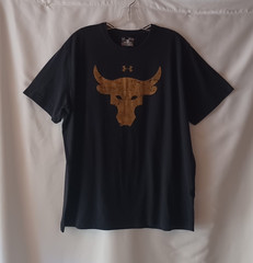 Under Armour HeatGear Men’s Project Rock Brahma Bull T-Shirt Loose Fit Black XL