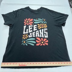 Lee Jeans Retro Hippie Flowers Graphic Spell Out T-Shirt Unixex Size 1X Cotton