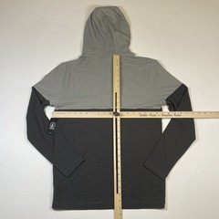 Volcom Shirt Men’s Small Gray L/S Nunez Colorblocked Thermal Hooded Tee NEW