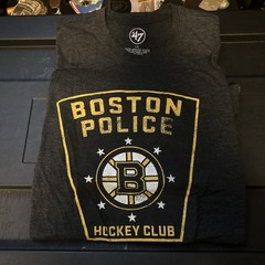 Boston Police BPD Hockey Club Mens Shirt Sz Large Gray Rare 47 Brand