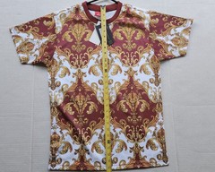 Victorious Los Angeles Rhinestone Baroque T-Shirt – Burgundy Gold – Size: Small