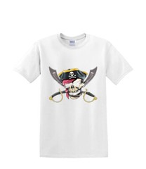 T-Shirt S to 2xl 3xl – PIRATE SKULL SWORDS fun humor adult