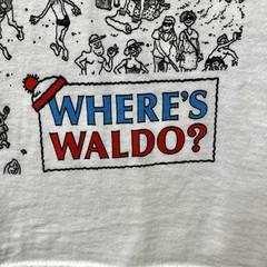 Where’s Waldo Beach Graphic T-Shirt Cartoon Illustration Streetwear 80s Small