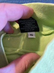 VINTAGE 90’S LIME GREEN SHIRT, HIGH NECK, SAN FRANCSICO CITY STREETS L