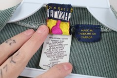 Vtg 90s Mens XL Thrashed Thermal Ribbed Knit Long Sleeve Henley T-Shirt Green