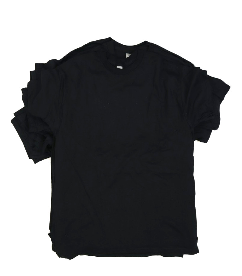 Lot of 16 Gildan Adult Black Heavy Cotton Short Sleeve Blank Tees T-Shirts M