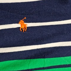 Polo Ralph Lauren Hooded Tee Shirt Mens M Striped Cotton Long Sleeve Drawstring