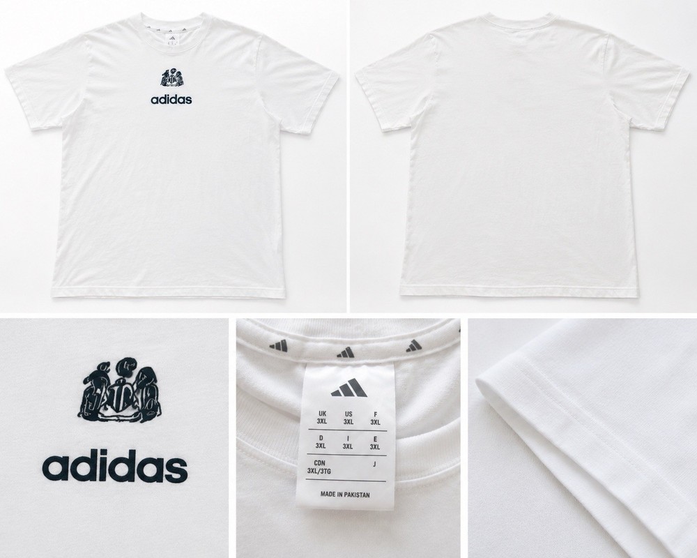 Adidas Men’s White Graphic Logo T-Shirt – Size XXXL (3XL)