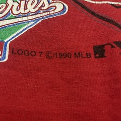 Logo 7 CINCINNATI REDS 1990 T-Shirt XL Jersey World Series Champions Logo VTG