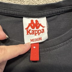 Kappa Authentic Estessi Tee Shirt Men Medium Black Big Logo On Back Regular Fit