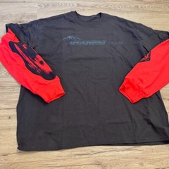 Cactus Jack Travis Scott Crossover Layered Long Sleeve Shirt Brown Red Sz 2XL