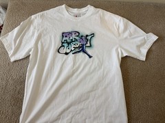 *BRAND NEW*Men Jordan 5 GRAPE 85 Crew Neck T-shirt White Sz Lrg IQ6557-100