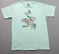 Vintage Cyan T-Shirt Men’s Sz M Graphic Butterfly Nature Made In USA