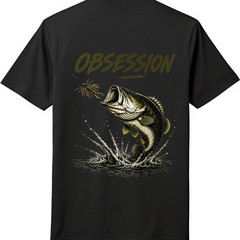 “Obsession Largemouth Bass Fishing Graphic Short Sleeve T-Shirt”