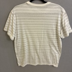 Goodfellow Men’s T-Shirt Crew Neck White with grey Sripes Size L