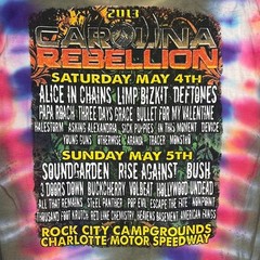 2013 Carolina Rebellion Tie Dye T-Shirt Sz M Hanes Skull Rock Band Tee