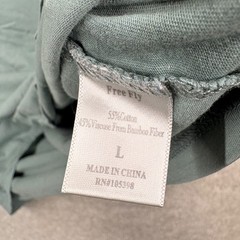 Free Fly T Shirt Mens Size Large Green Short Sleeve Henley Cotton Viscose