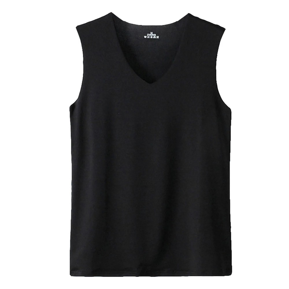 MEN’S ICE SILK SLEEVELESS V-NECK VEST – LIGHTWEIGHT BREATHABLE SUMMER TANK TOP