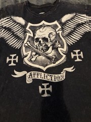 Affliction Black Skulls T-Shirt 2000s Vintage Size XL