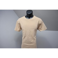 BYLT Drop Cut Lux T-Shirt Mens Medium Tan Perforated Short Sleeve Excellent