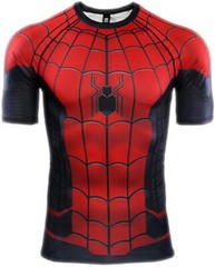 Men’s T-shirts Spider Superhero Compression Tights Short Sleeve Tops Tee Gym