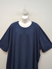 Bigdude Short Sleeve Plain Crew Neck Straight Hem T Shirt Size 7XL Navy