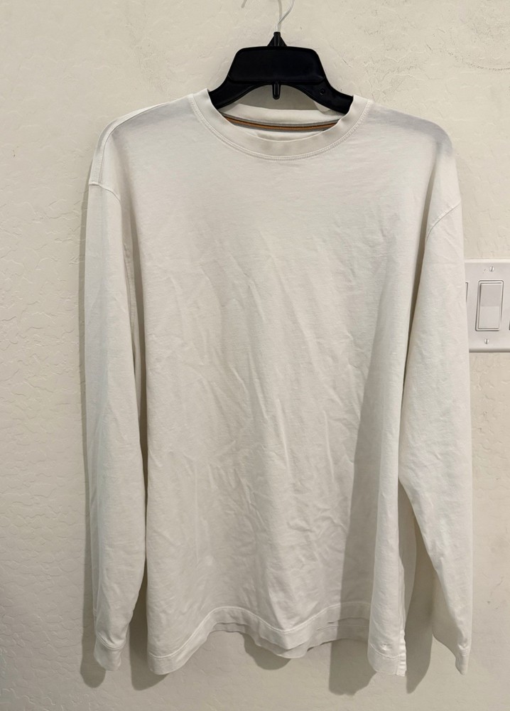 Left Coast Tee Men’s White Long Sleeve Crew Neck Pima Cotton T-Shirt Size XXL