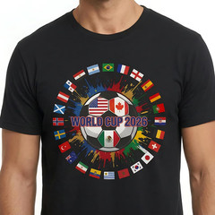 Shirt Soccer Ball with Flag – World Cup 2026 T-Shirt