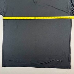 YoungLA Mens Large Dark Gray Modal Polyester Spandex Oversized Henley T-Shirt