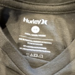 Hurley Men’s Green Solid Logo Crew Neck Short Sleeve T-Shirt, Size L