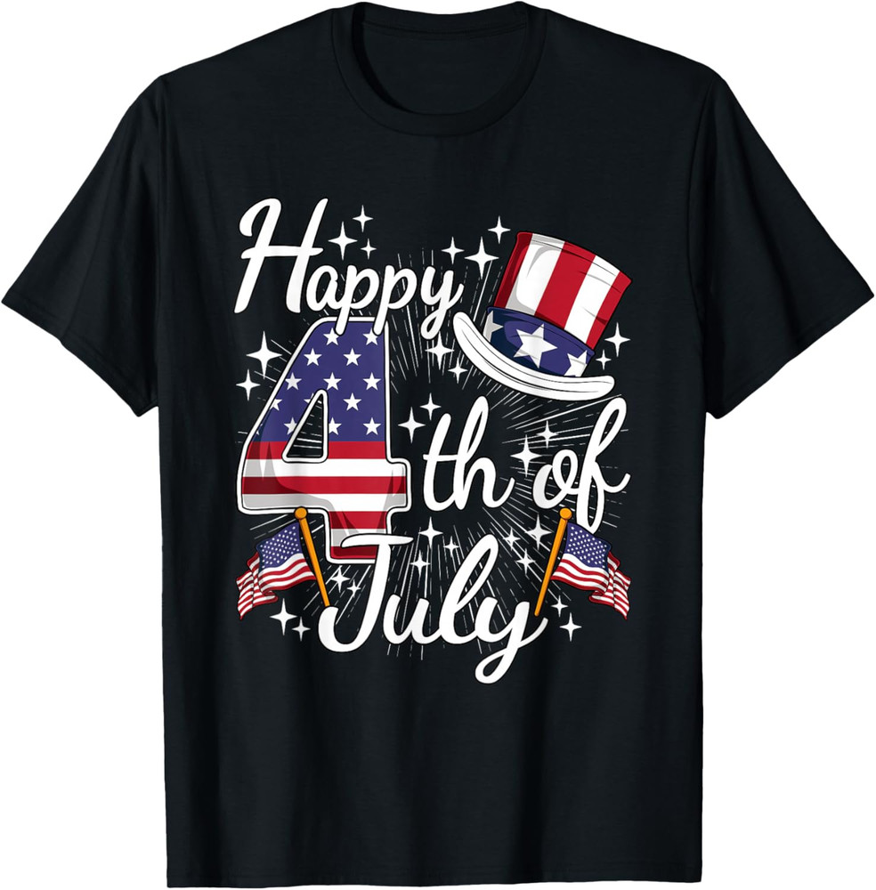 Happy 4th of July Patriotic American Flag USA Men Women Kids T Shirt