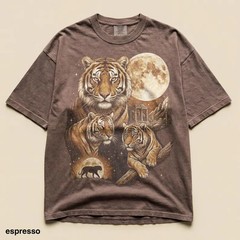 Vintage Moon Tiger Comfort Tee Majestic Big Graphic Animal Shirt Gift