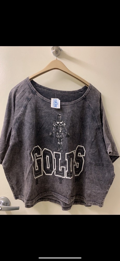 Vintage Gold’s Gym Sweatshirt Black Acid Wash XL NWT New With Tags Deadstock