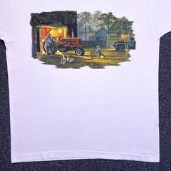 VTG 90s Common Ground Graphic Shirt Mens L White Single Stitched Dave Barnhouse