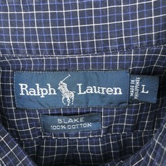 Ralph Lauren Blake Men’s L Check Short Sleeve Button Down Navy Japan