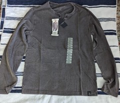 New Lucky Brand Men’s S Long Sleeve Notch Neck Triblend Henley Shirt Loden Green