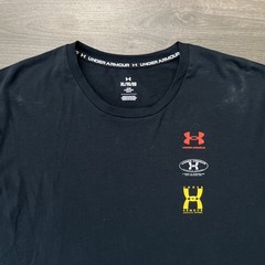 Under Armour Mens XL T Shirt Black Yellow Orange Split Graphic