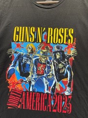 Guns N’ Roses 2023 North America Tour T Shirt Mens 2XL Black Graphic Crew Neck