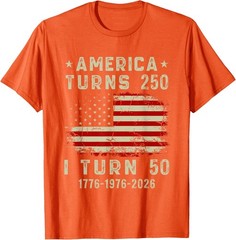 Funny America Turns 250 I Turn 50 1976 50th Birthday T-Shirt