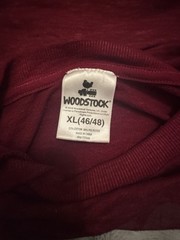 Woodstock Red Graphic Men’s Long Sleeve Shirt Heavy And Soft Material Size XL