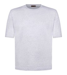 STILE LATINO t-shirt linen cotton EU 52 US 42 light gray melange normal fit