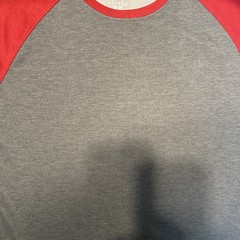 Men’s 3XL Jersey Top T-shirt Tee George Heathered Gray and Red Short Sleeve