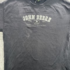 John Deere Shirt Mens Extra Large Black Graphic Tee Tractor Logo Farming Classic