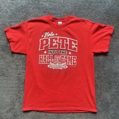 Pete Rose T-Shirt Men’s Lg Double Sided Cincinnati Reds MLB Vote Pete Into HOF