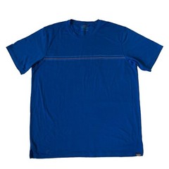 PATAGONIA Men Size Large Blue Short Sleeve Crew Front Graphic Pull On T-Shirt
